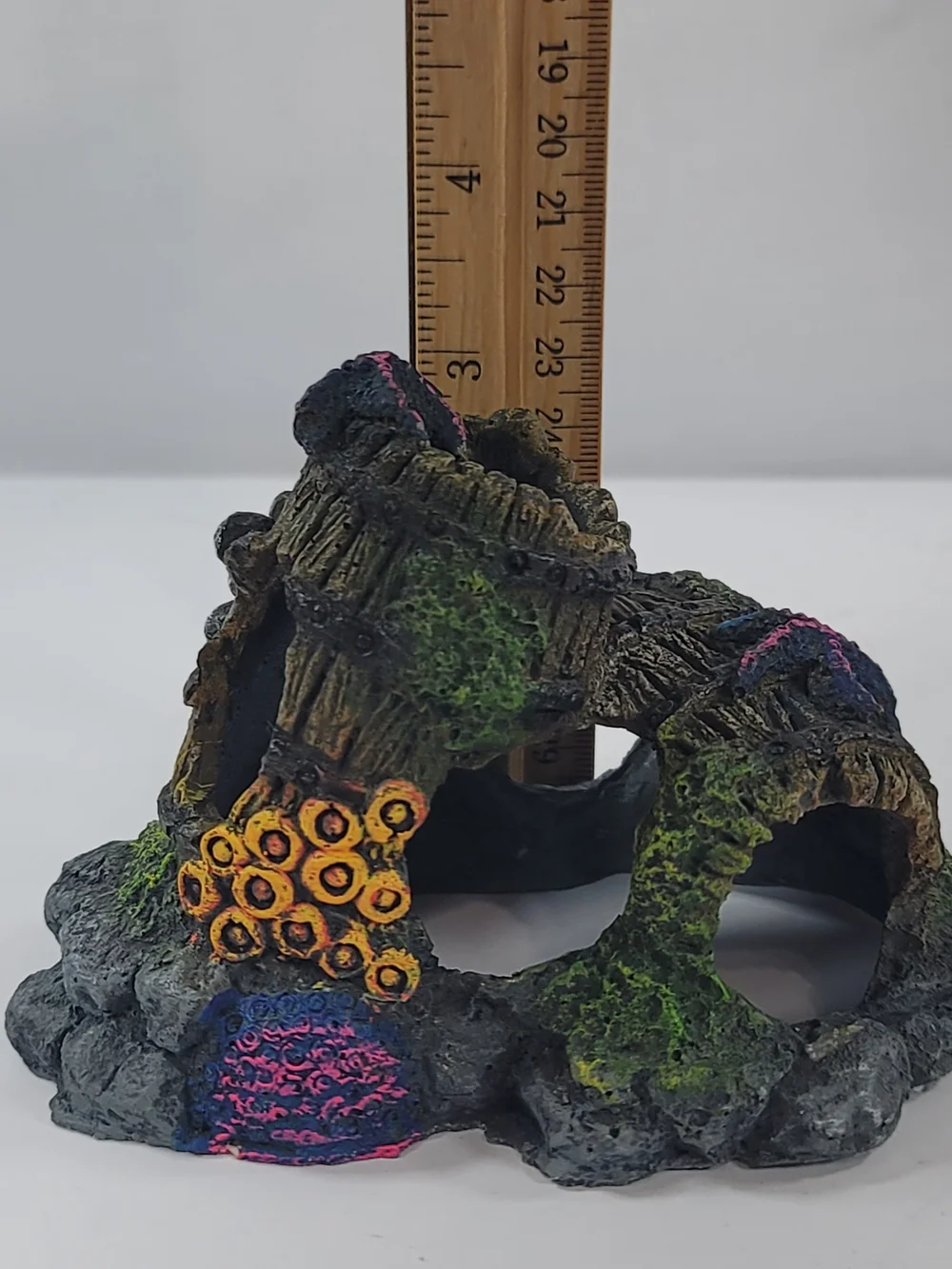 Top Fin Aquarium Decoration Fish Tank Resin Rock Barnacle Barrel Cave Ornament